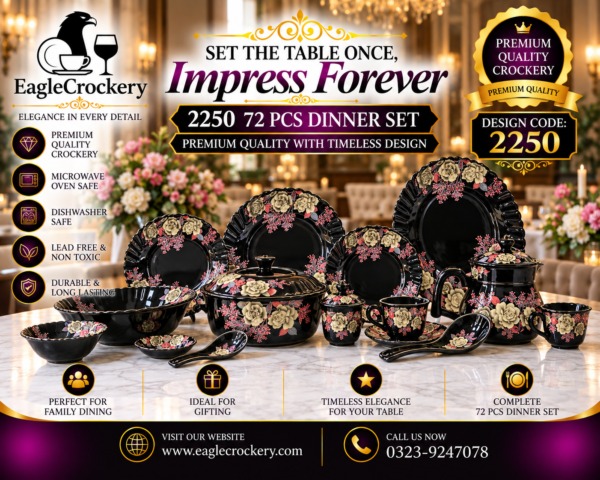 Black Marble Dinner Set (2250)