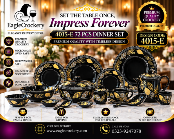 Black Marble Dinner Set (4015E)