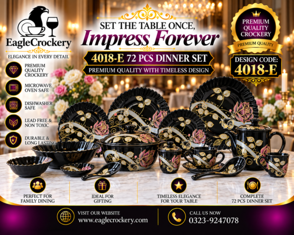Black Marble Dinner Set (4018E)