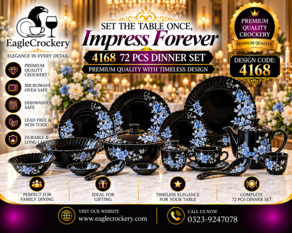Black Marble Dinner Set (4168)