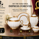 61 Pc Bone China Dinner Set (Q911) – Premium Quality, Stylish & Elegant Dinnerware