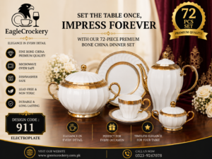 61 Pc Bone China Dinner Set (Q911) – Premium Quality, Stylish & Elegant Dinnerware