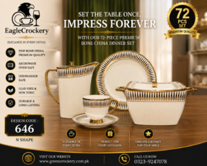 61 Pc Bone China Dinner Set (N646) – Premium Quality, Stylish & Elegant Dinnerware