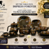 Black Marble Dinner Set | Black Carroly (2582) | Elegant, Durable, Heat-Resistant Plates & Bowls