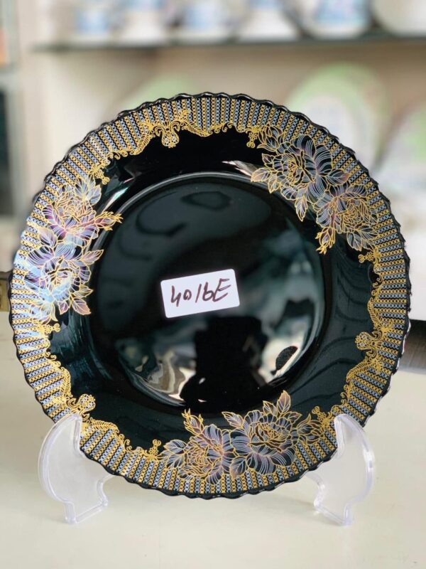 Black Marble Dinner Set | Black Carroly (4016E) | Elegant, Durable, Heat-Resistant Plates & Bowls