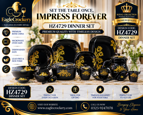 Black Marble Dinner Set (HZ-2189-B)