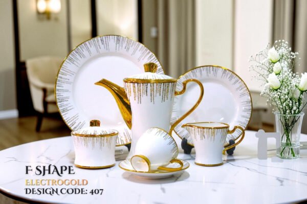 24-Piece Tea Set Electro Gold F407 | High-Quality Elegant Tea Crockery