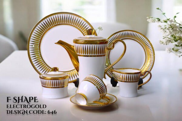 24-Piece Tea Set Electro Gold F646 | High-Quality Elegant Tea Crockery