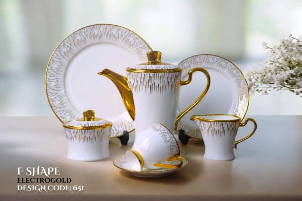 24-Piece Tea Set Electro Gold F651 | High-Quality Elegant Tea Crockery