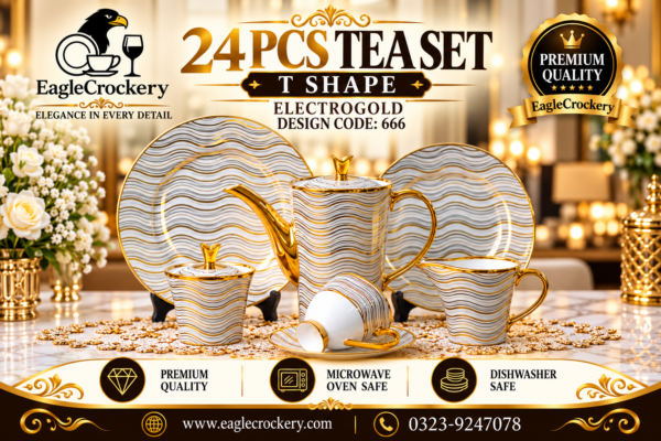 24-Piece Tea Set Electro Gold T666