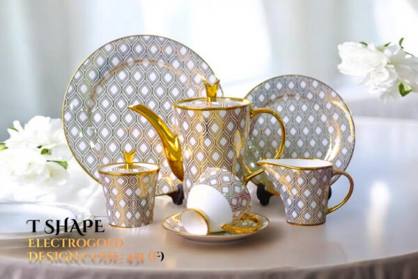 24-Piece Tea Set Electro Gold T431 | High-Quality Elegant Tea Crockery