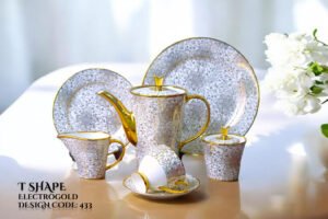 24-Piece Tea Set Electro Gold T433 | High-Quality Elegant Tea Crockery