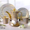 24-Piece Tea Set Electro Gold T666 | High-Quality Elegant Tea Crockery