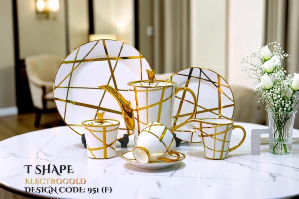 24-Piece Tea Set Electro Gold T951F | High-Quality Elegant Tea Crockery