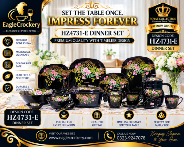 Black Marble Dinner Set (HZ-4731-E)