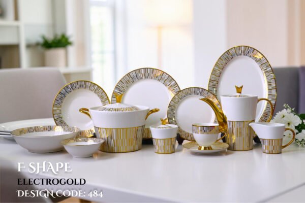 72 Pc Bone China Dinner Set F484 (72Pcs Electro plate 2) | High-Quality, Stylish, Premium Crockery