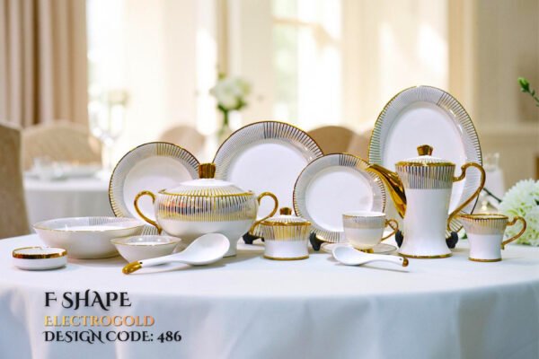 72 Pc Bone China Dinner Set F486 (72Pcs Electro plate 2) | High-Quality, Stylish, Premium Crockery
