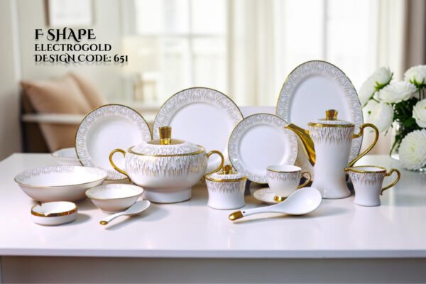 72 Pc Bone China Dinner Set F651 (72Pcs Electro plate 2) | High-Quality, Stylish, Premium Crockery