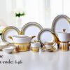 72 Pc Bone China Dinner Set T646 (72Pcs Electro plate 2) | High-Quality, Stylish, Premium Crockery