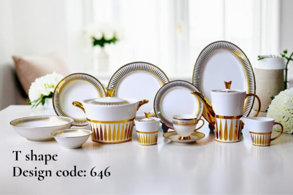72 Pc Bone China Dinner Set T646 (72Pcs Electro plate 2) | High-Quality, Stylish, Premium Crockery