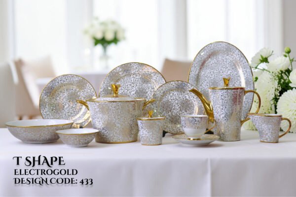 72 Pc Bone China Dinner Set T433 (72Pcs Electro plate 2) | High-Quality, Stylish, Premium Crockery