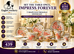 61 Pc Bone China Dinner Set (T439) – Premium Quality, Stylish & Elegant Dinnerware
