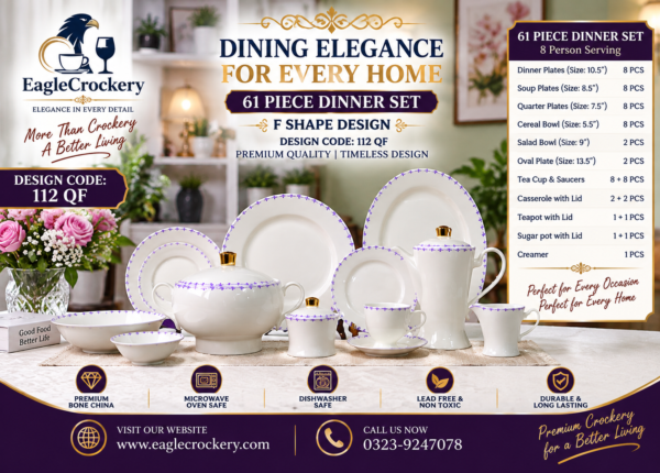 61 Pc Bone China Dinner Set F112QF
