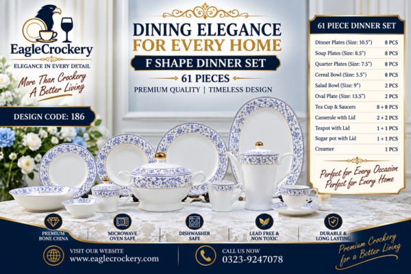 61 Pc Bone China Dinner Set (F186)