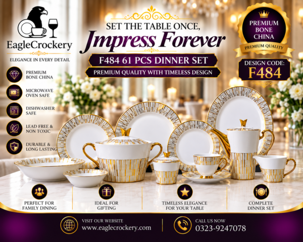 72 Pc Bone Dinner Set F484 (Electro plate)