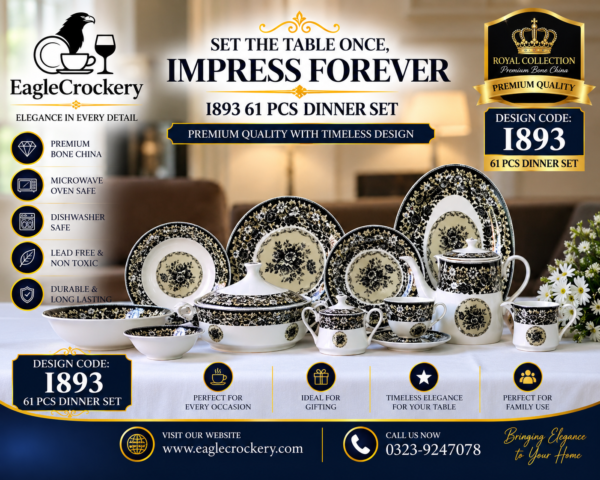 61 Pc Bone China Dinner Set (I893)