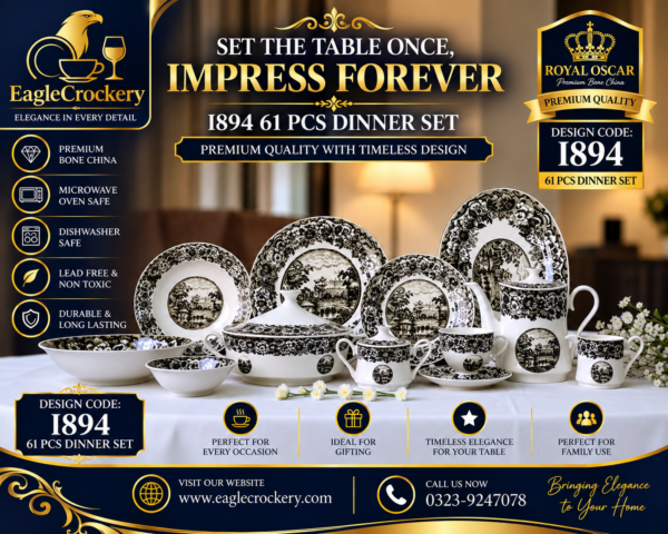61 Pc Bone China Dinner Set (I894)