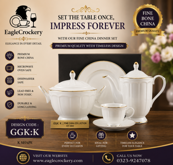 61 Pc Bone China Dinner Set (K GGK)