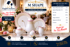 24-Piece Tea Set Electro Gold M544 – Luxury Premium Tea Crockery