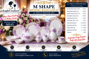 61 Pc Bone China Dinner Set (M545) – Premium Quality, Stylish & Elegant Dinnerware