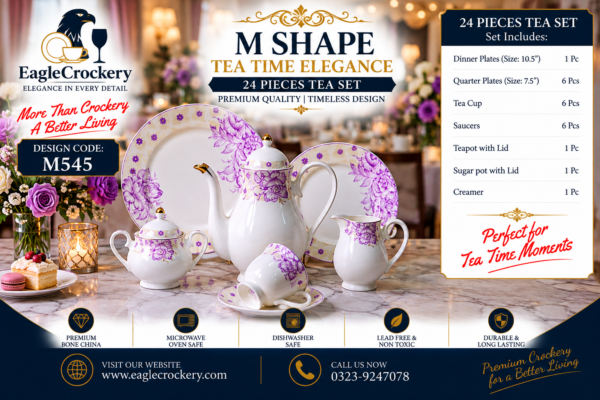 24-Piece Tea Set Electro Gold M545 – Luxury Premium Tea Crockery