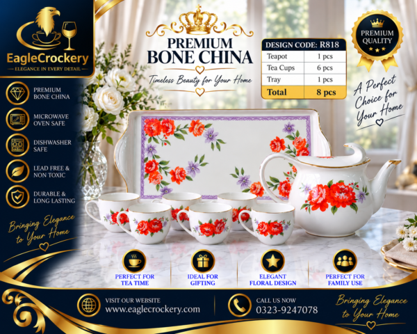 9 Pcs Bone Tea Set / Coffee Set (R818)