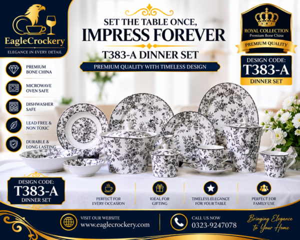 61 Pc Bone China Dinner Set (T383-A)
