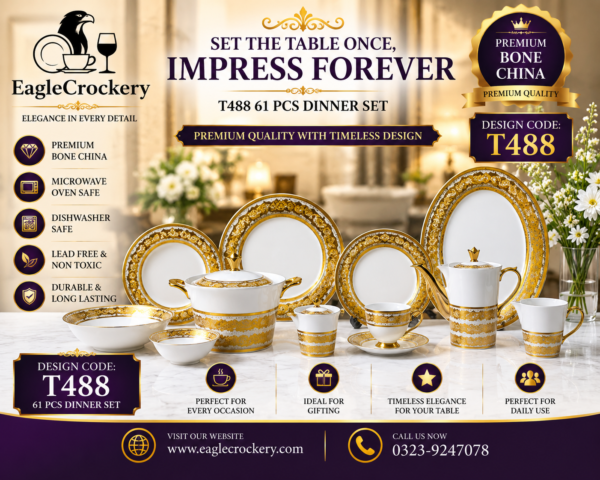 61 Pc Bone China Dinner Set (T488)