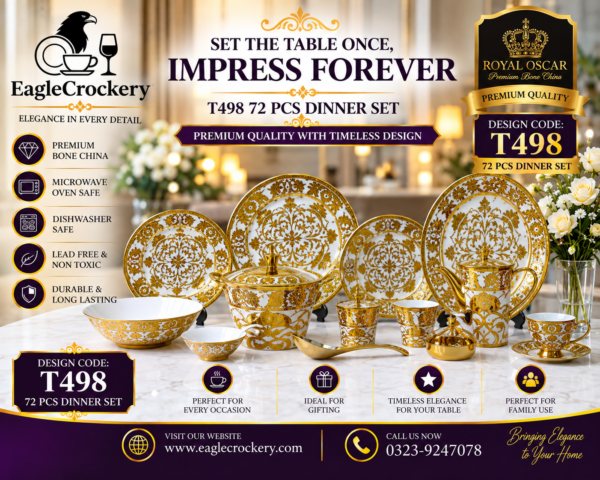 61 Pc Bone China Dinner Set (T498)