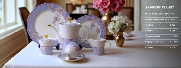 24-Piece Tea Set Electro Gold T535-A – Luxury Premium Tea Crockery