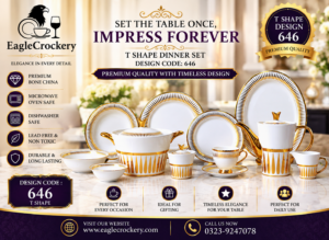 72 Pc Bone China Dinner Set T646 (72Pcs Electro plate 2) | High-Quality, Stylish, Premium Crockery