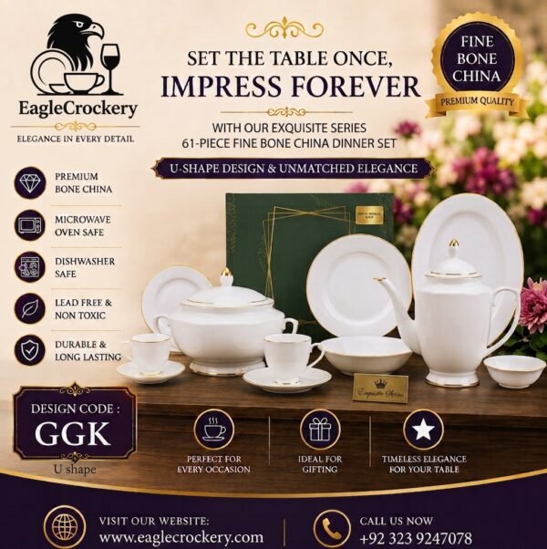 61 Pc Bone China Dinner Set (GGK-U)