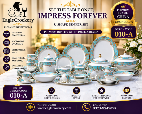 61 Pc Bone Dinner Set Premium Crockery U010-A