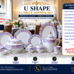 61 Pc Bone China Dinner Set (U537-A) – Premium Quality, Stylish & Elegant Dinnerware