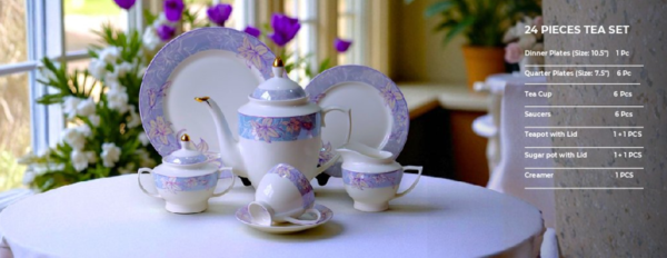 24-Piece Tea Set Electro Gold U537-A – Luxury Premium Tea Crockery