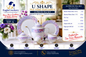 24-Piece Tea Set Electro Gold U537-A – Luxury Premium Tea Crockery