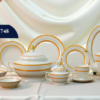 61 Pc Bone China Dinner Set (U748) – Premium Quality, Stylish & Elegant Dinnerware
