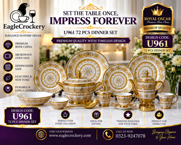 61 Pc Bone China Dinner Set (U961)