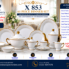 61 Pc Bone China Dinner Set (X853) – Premium Quality, Stylish & Elegant Dinnerware