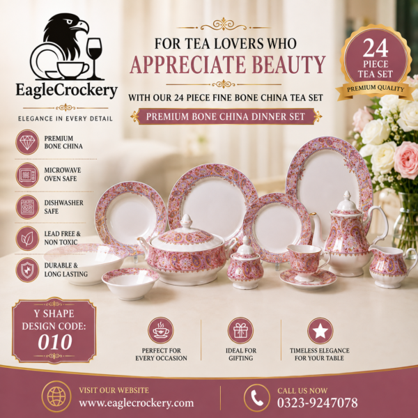 61 Pc Bone Dinner Set Y010
